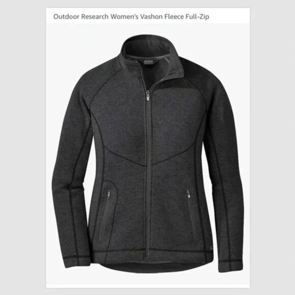 Outdoor Research Vashon Wool Fleece Jacket Size XL Charcoal Full Zip Hiking NWT - Picture 1 of 9